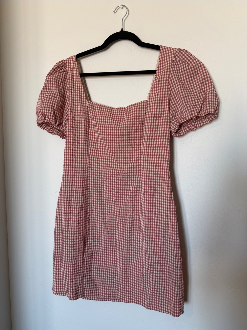 Lush Red and White Checkered Mini Dress